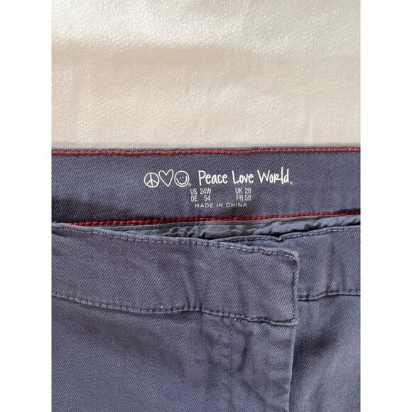Peace Love World Purple Wide Leg‎ Crop Jeans Raw Hem Size 24W NWOT - Picture 4 of 9